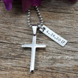 Men's Cross Necklace - Boys Confirmation Gift